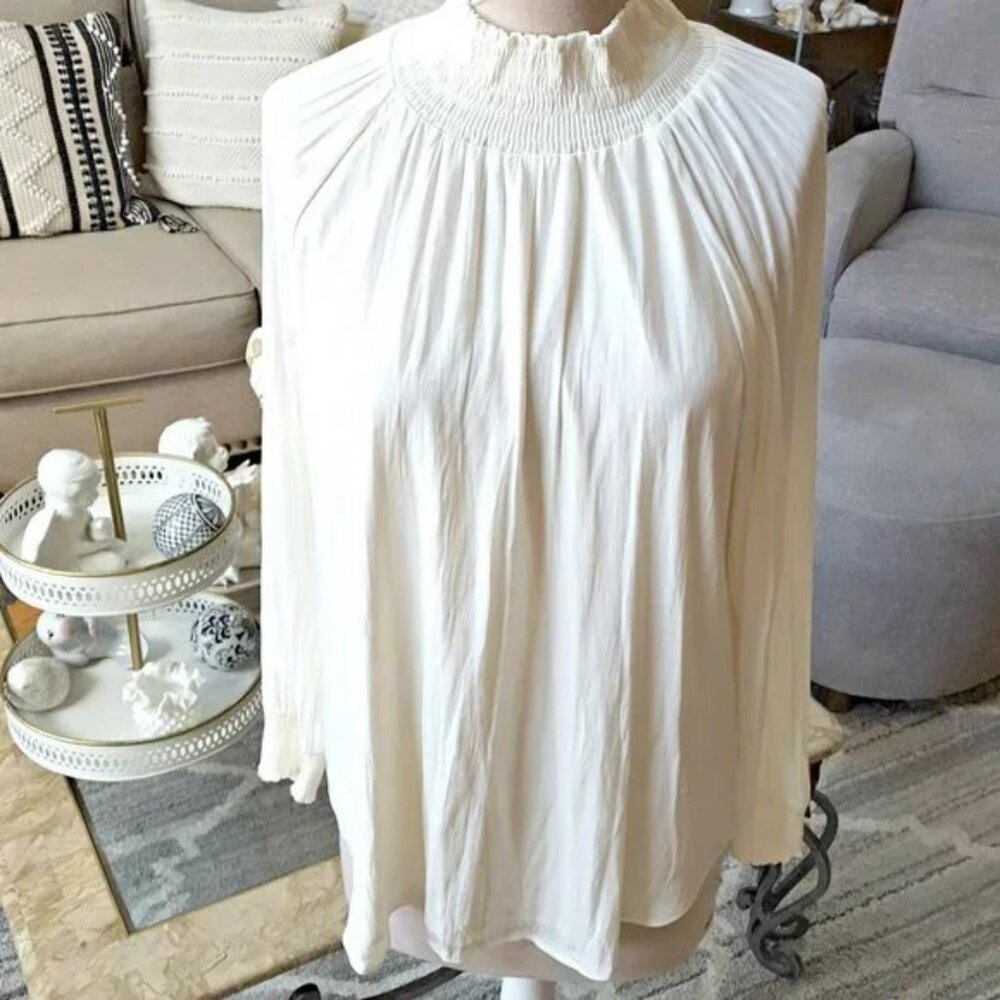 NWT! BOHO SILKY Smocked NECK BLOUSE By CHICO'S